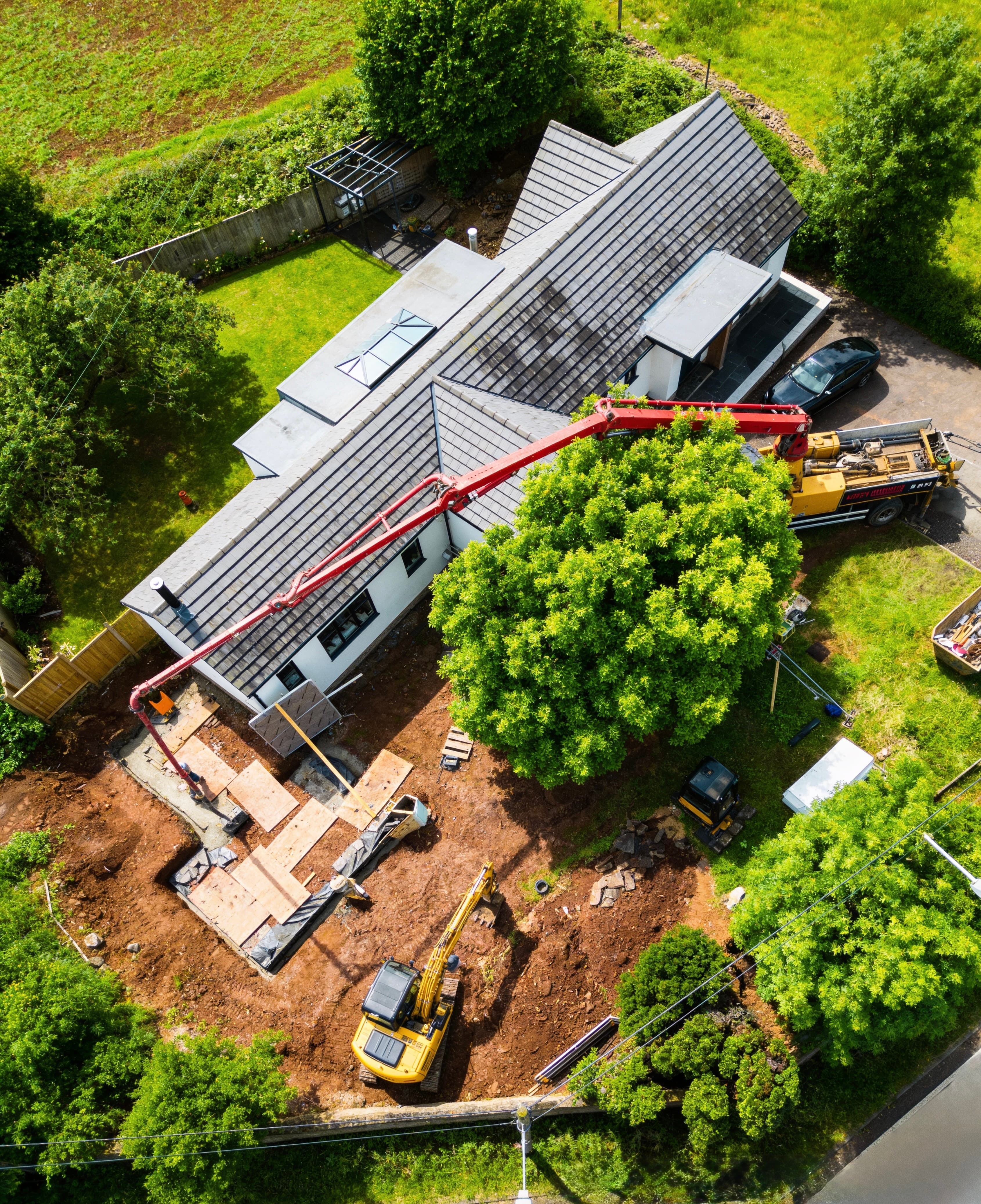 Bristol Concrete & Pumping project site showing concrete placement